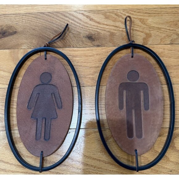 Unbranded Other - Woman And Man Leather Punched Handcrafted Signs